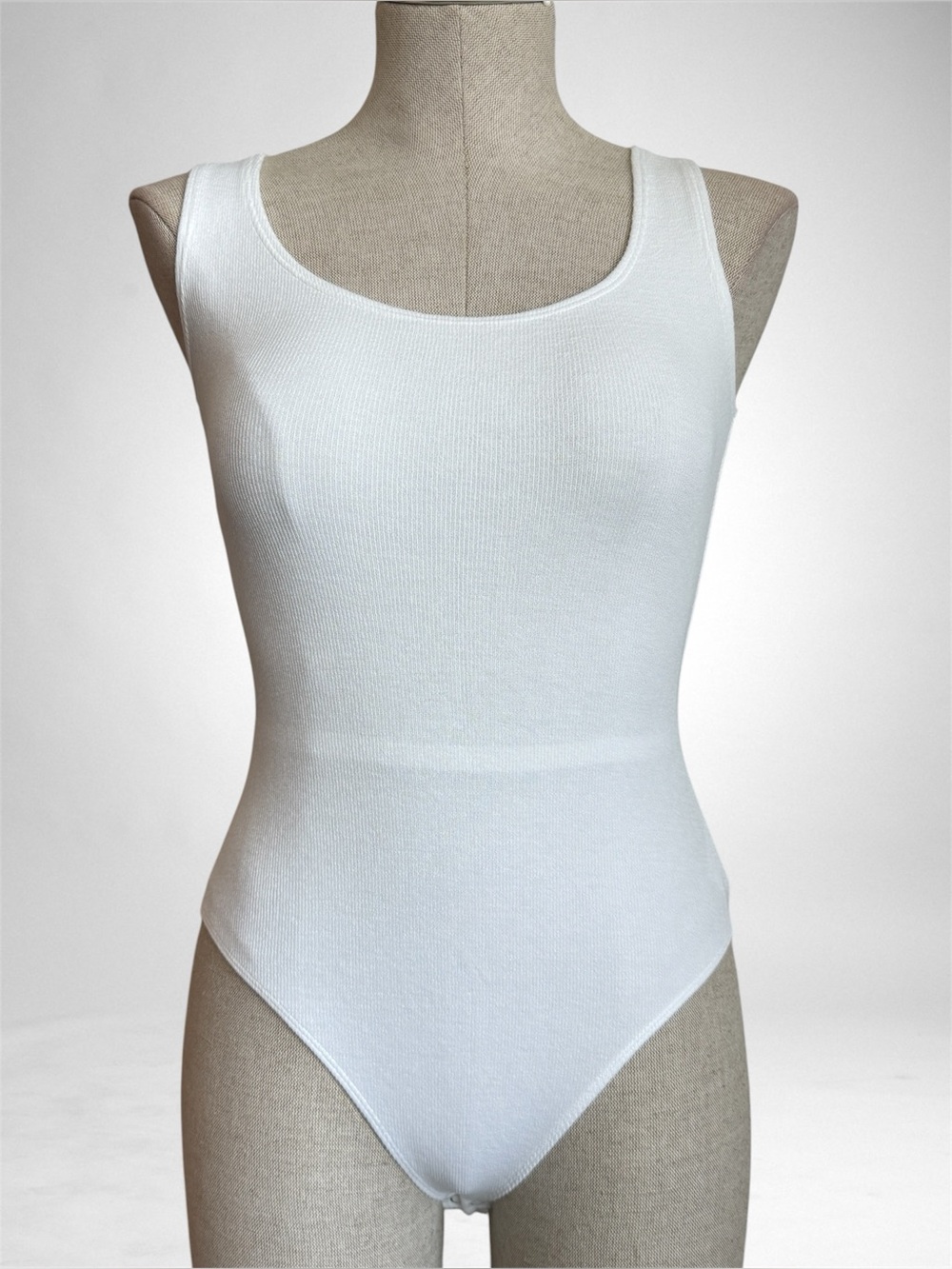 Good American Ribbed Tank Bodysuit – Size 1 (XS/S) | White